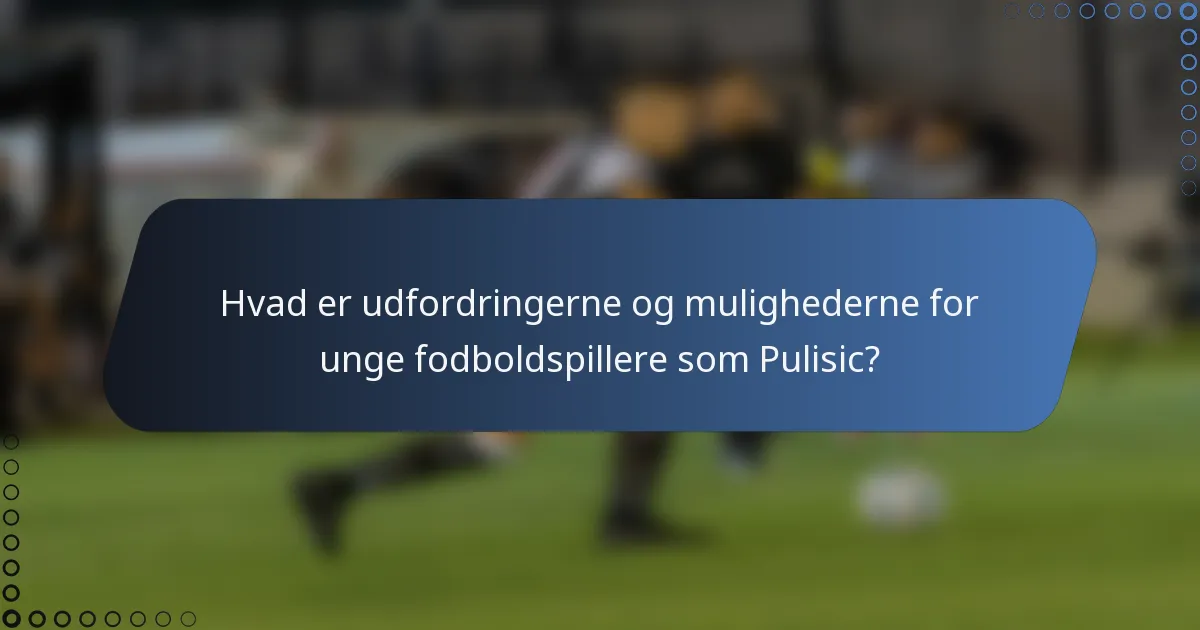 Hvad er udfordringerne og mulighederne for unge fodboldspillere som Pulisic?