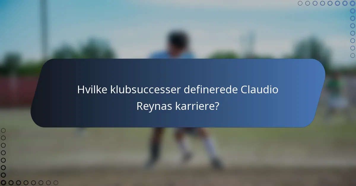 Hvilke klubsuccesser definerede Claudio Reynas karriere?