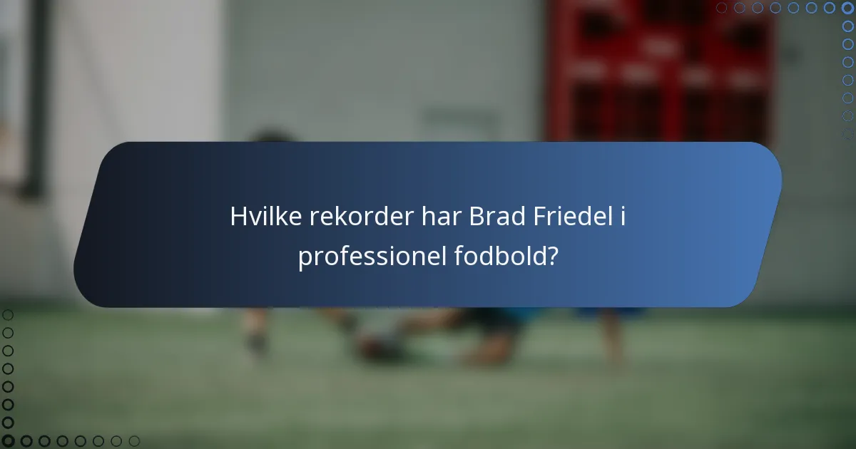 Hvilke rekorder har Brad Friedel i professionel fodbold?