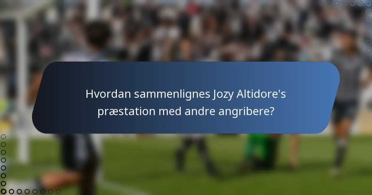 Hvordan sammenlignes Jozy Altidore's præstation med andre angribere?