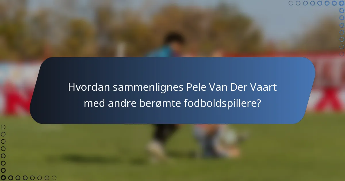 Hvordan sammenlignes Pele Van Der Vaart med andre berømte fodboldspillere?
